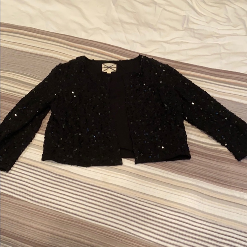 Sequin crop cardigan 3/4 sleeves